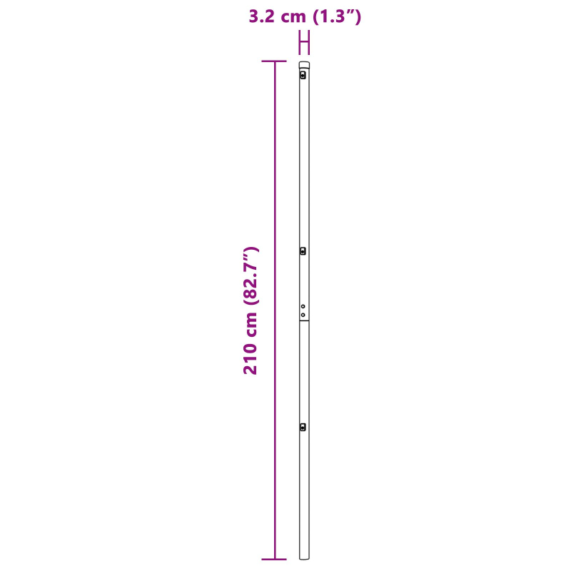 Zaunpfosten 26 Stück Grün Ø32 mm 210 cm Verzinkter Stahl