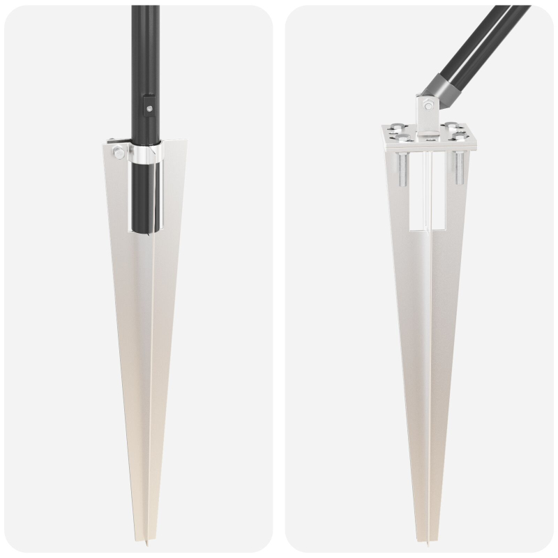 Zaunpfosten mit Spike 26 Stück Ø32 mm 60 cm Verzinkter Stahl