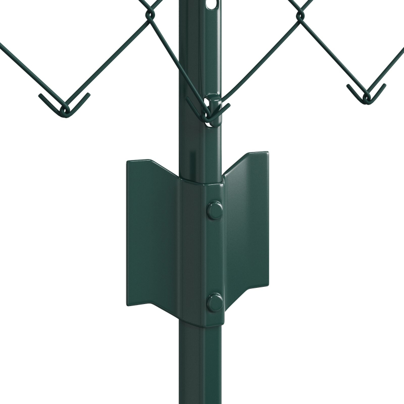 Kettengliedzaun mit 10 U-Posten Grün 0,4x10 m Stahl