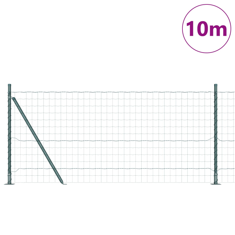 Euro-Zaun Set aus 2 Grün Metall 10 x 1,0 m Langlebig