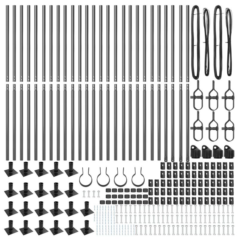 Zaunpfosten Set aus 52 Grau Beton 3,2 x 3,2 x 88,5 cm Langlebig