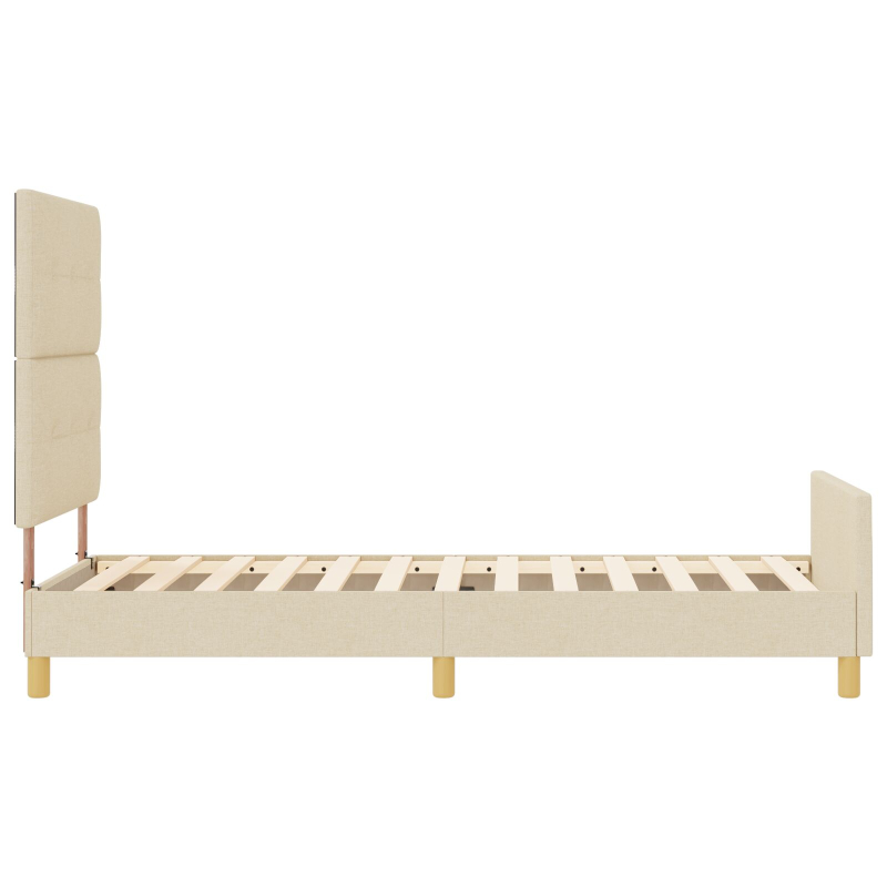 Bettgestell Creme 90x190 cm Stoff