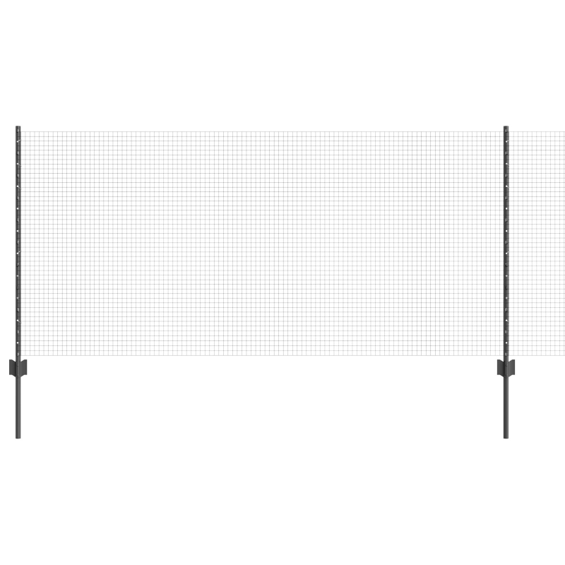 Gartenzaun Set Set aus 2 Grau Kunststoffbeschichtetes Metall