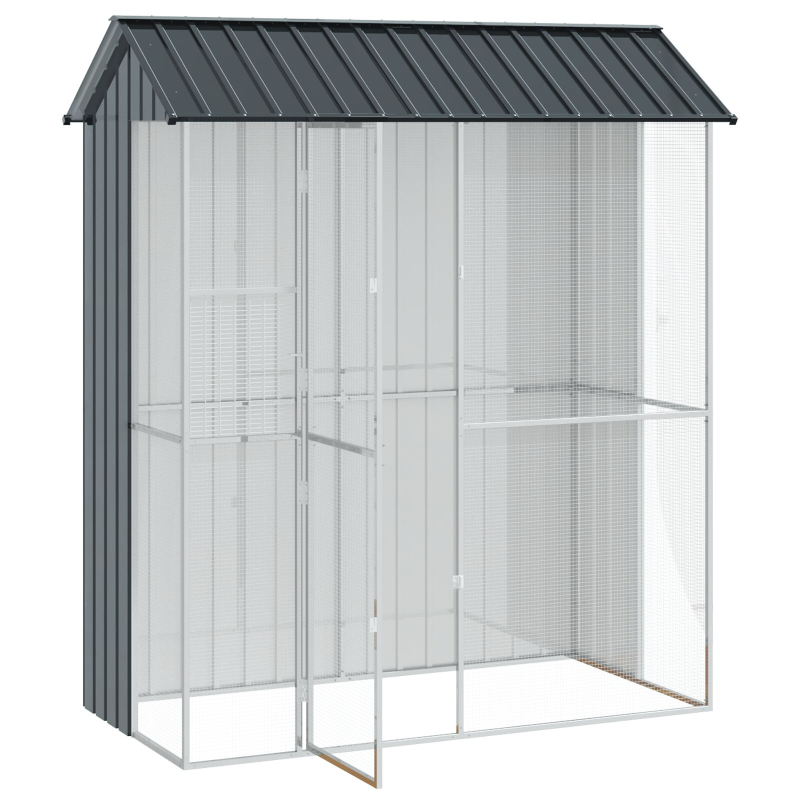 Vogelvoliere Anthrazit 215x110x247 cm Stahl