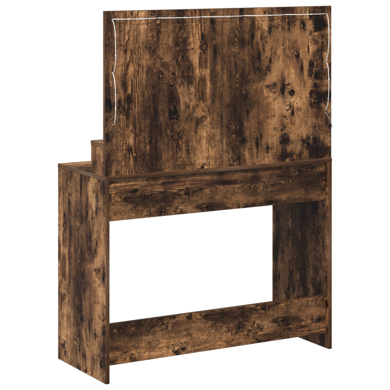 Schminktisch mit LED-Lichtern in Raucheiche 100x41x135 cm