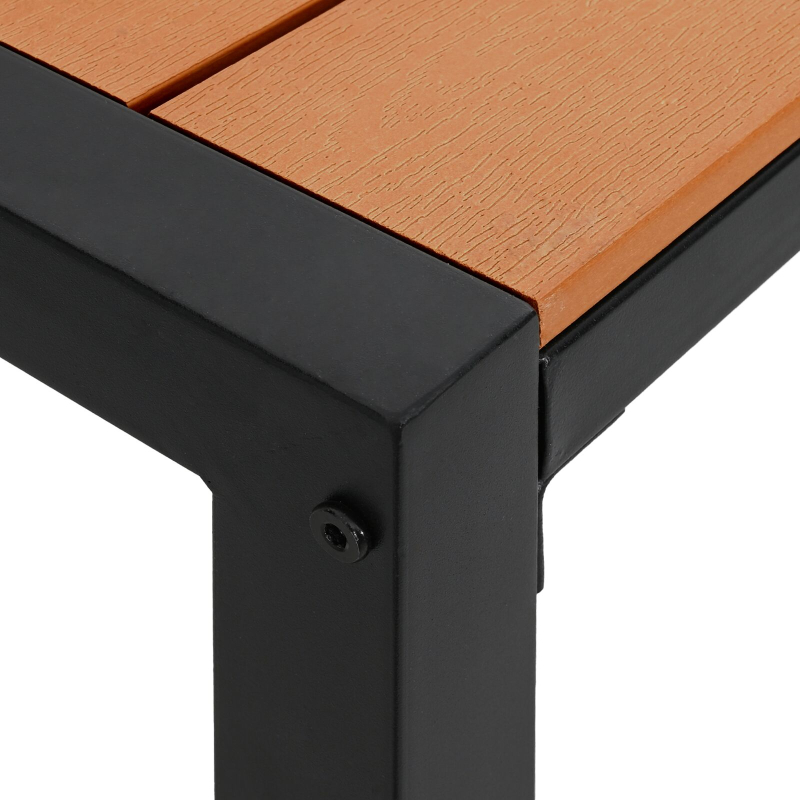 Gartenbank 100 cm aus Stahl und WPC in Braun und Schwarz