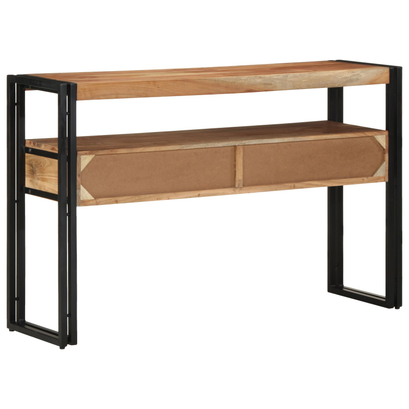 Beistelltische Schwarz 120x33x75 cm aus massivem Akazienholz und Metall