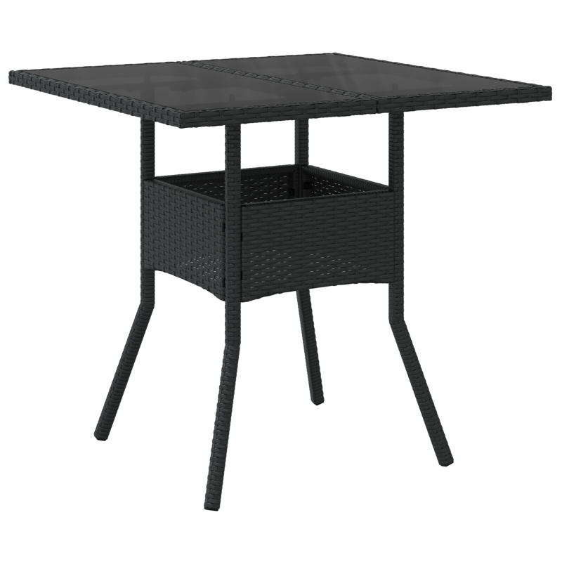 5-teiliges Garten Essgruppe Schwarz Poly-Rattan