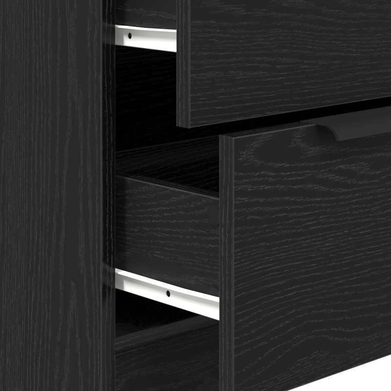 3-teilige Sideboards aus schwarzem Eichenholzwerkstoff