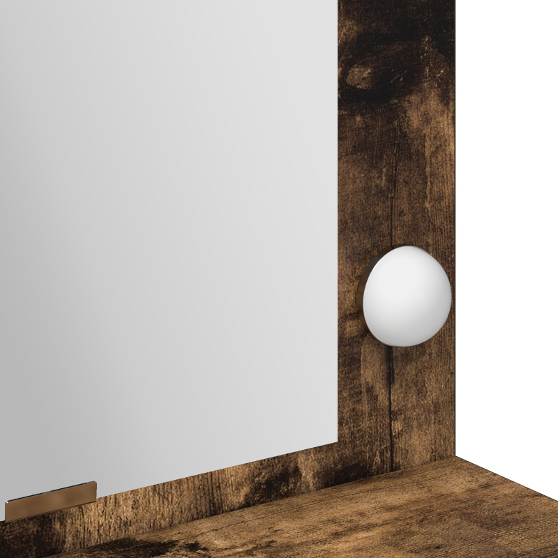 Schminktisch mit LED-Lichtern in Raucheiche 100x41x135 cm