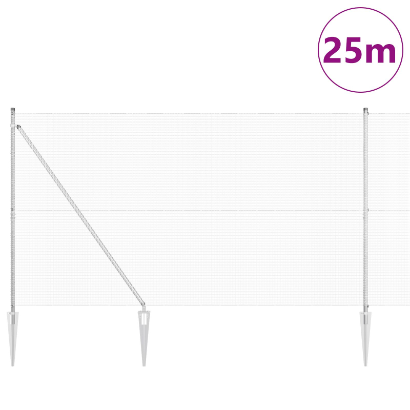 Geschweißter Drahtzaun mit 13 Pfosten 1,5x25 m galvanisierter Stahl