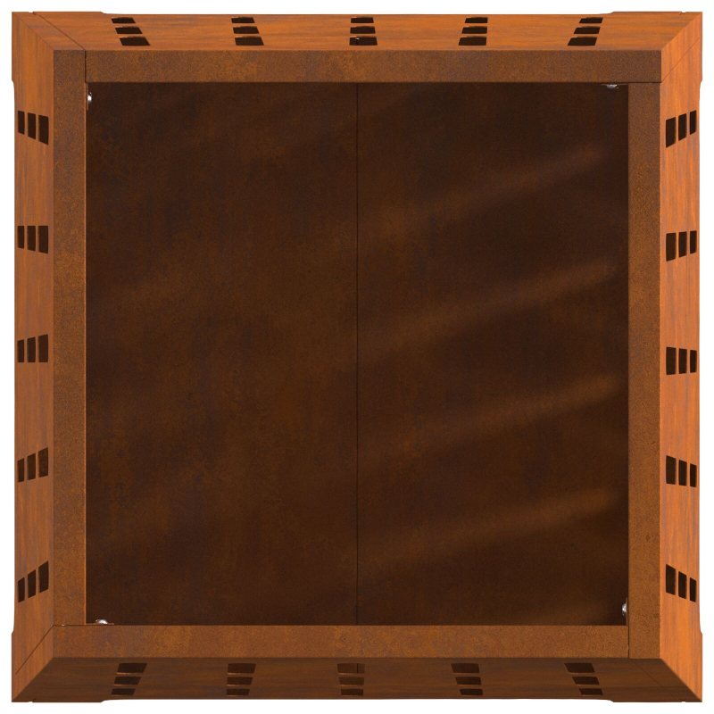 Feuerschale Quadrat 50x50x70 cm Wetterstahl