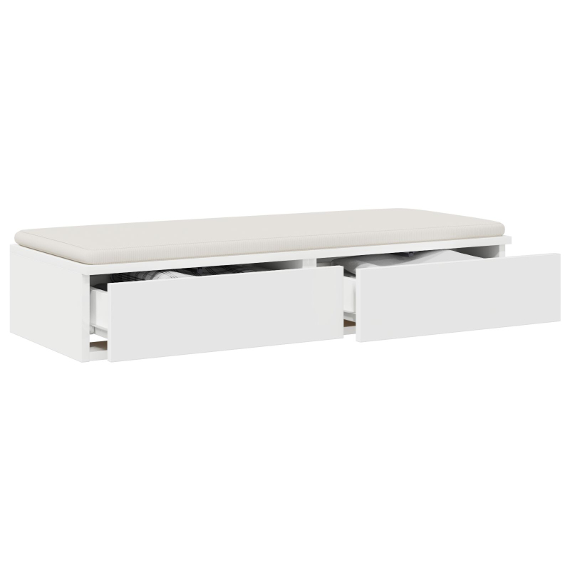 Bett-Schubladen Weiß 100x36,5x16,5 cm aus Holzwerkstoff