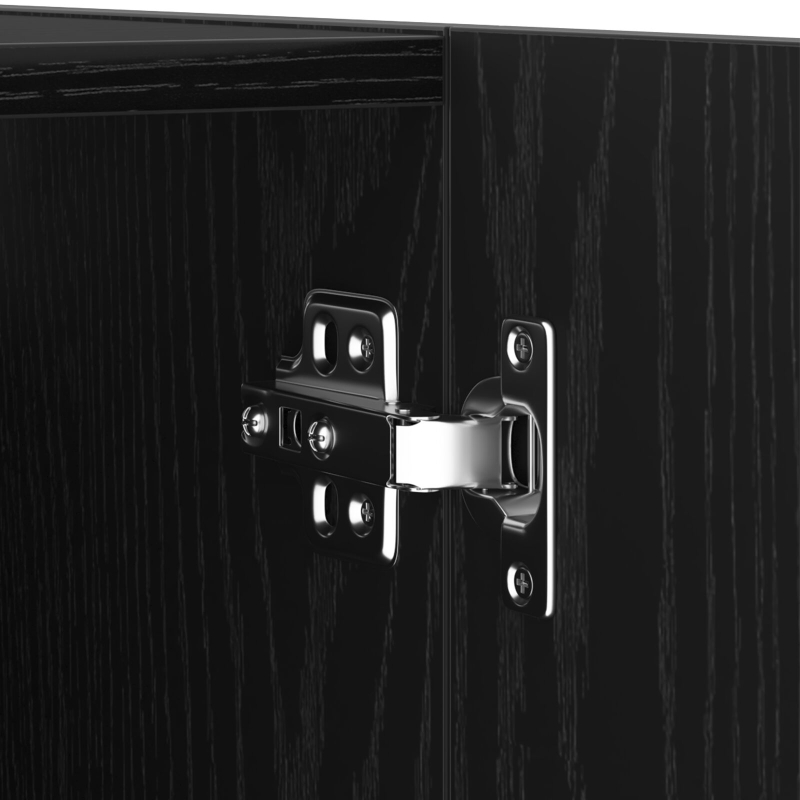 3-teiliges Wand-Montage TV-Schrank Set Schwarz Eichenholz Spanplatte
