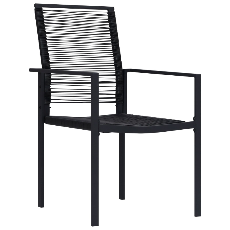 5-teiliges Garten-Esszimmer-Set Schwarz PVC-Rattan