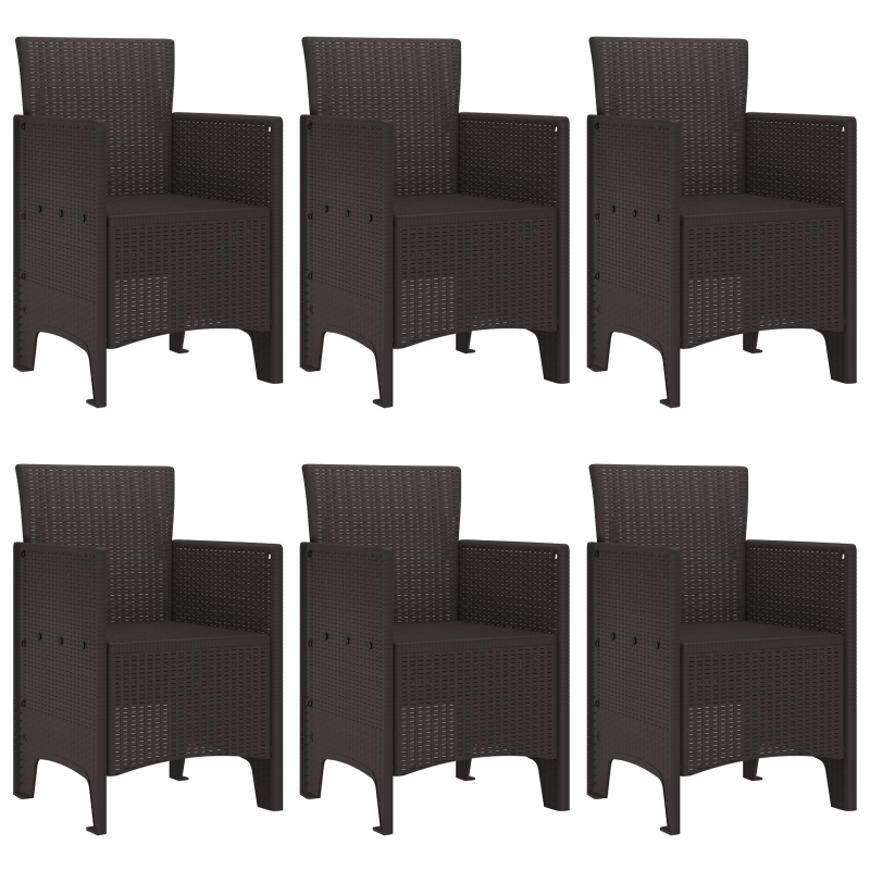 7-teiliges Garten-Esszimmer-Set Braun Poly-Rattan