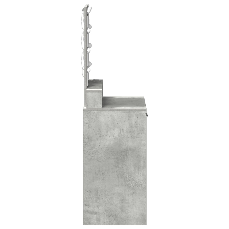Schminktisch mit LED-Lichtern Beton-Grau 50x41x140 cm