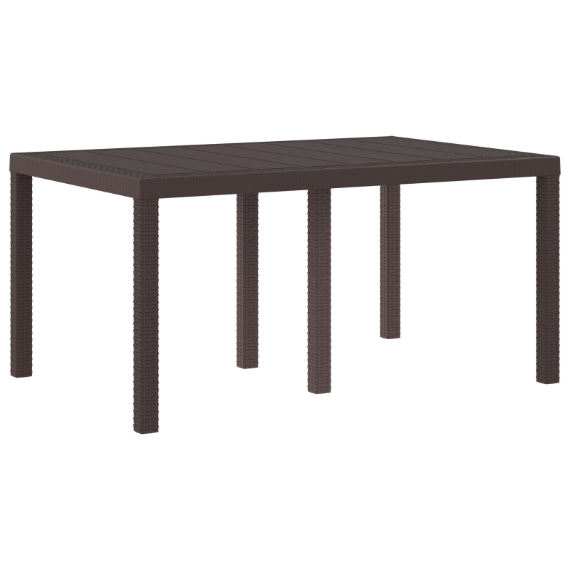 5-teiliges Garten Essset mit Kissen in Braun Poly Rattan