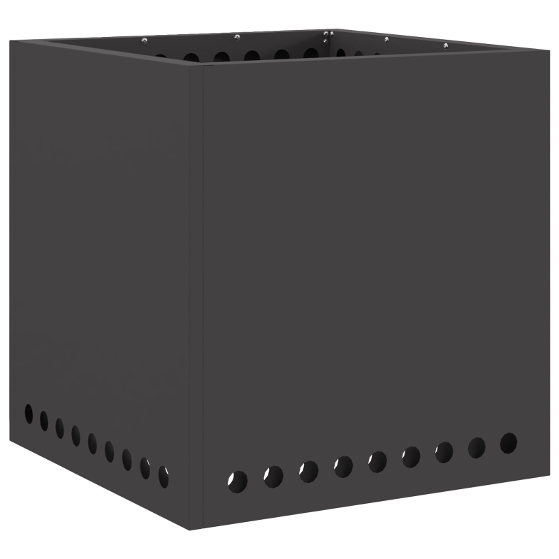 Rauchfreier Feuerstelle Quadrat Schwarz 48x48x50 cm Stahl