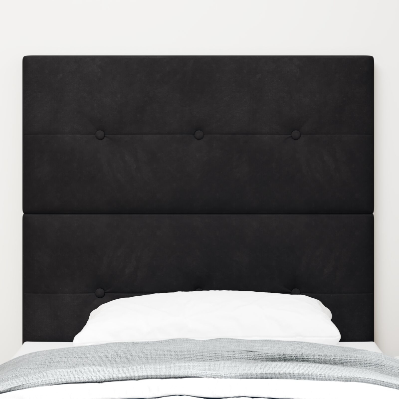 Kopfteil mit Knopfheftung Schwarz 80 cm Samt