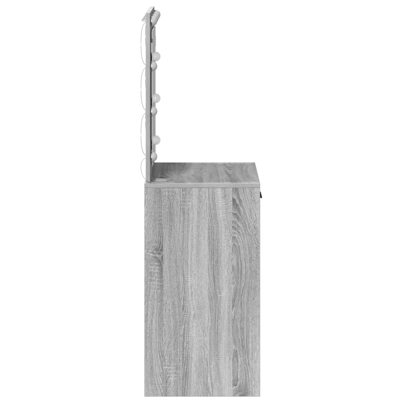 Schminktisch mit LED-Lichtern Grau Sonoma 50x41x135 cm
