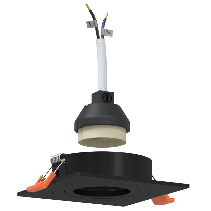 Einbau-Spotlights 12 Stück Quadratisch GU10 Schwarz 91x91 mm