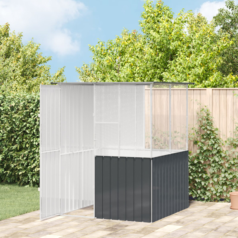 Vogelkäfig Anthrazit 215x78x200 cm Galvanisierter Stahl