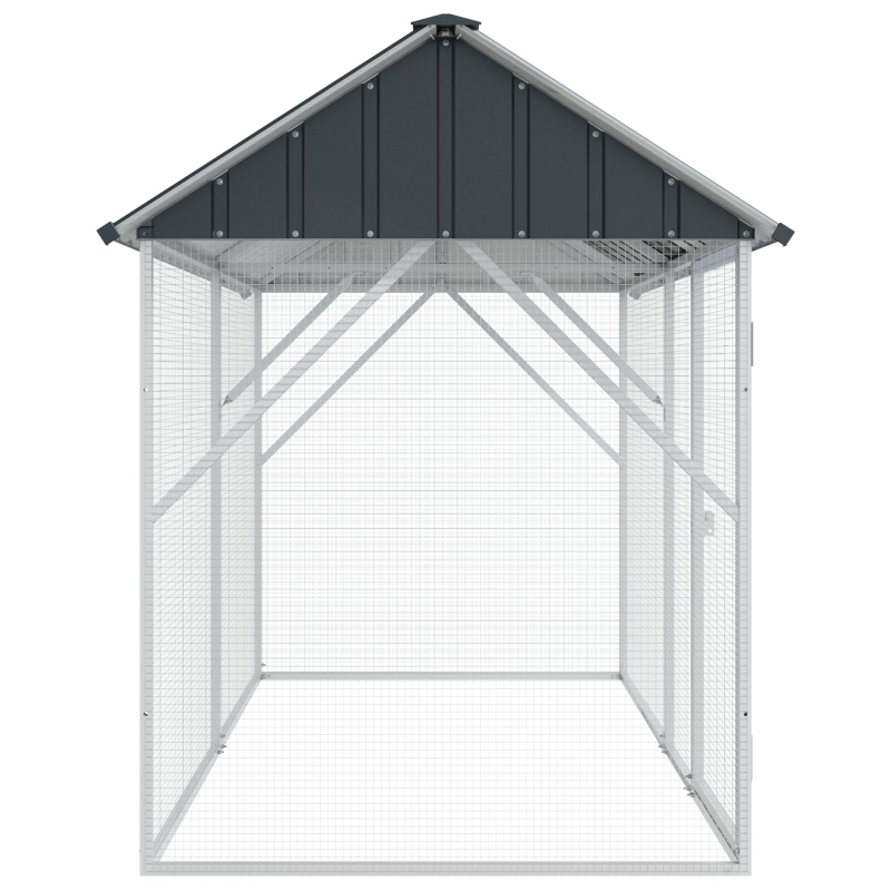 Vogelvoliere Anthrazit 112x227x141 cm Stahl