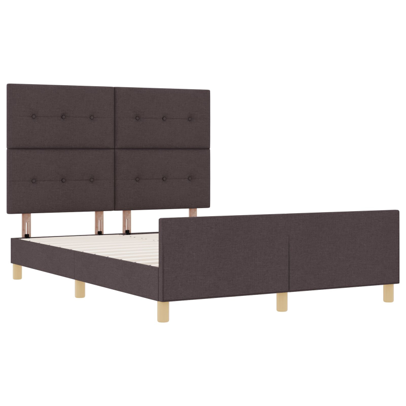 Bettgestell Dunkelbraun 160x200 cm Stoff