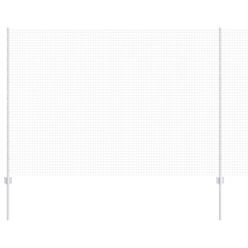 Schweißdrahtzaun mit 22 U-Pfosten Silber 1,5x25 m Stahl