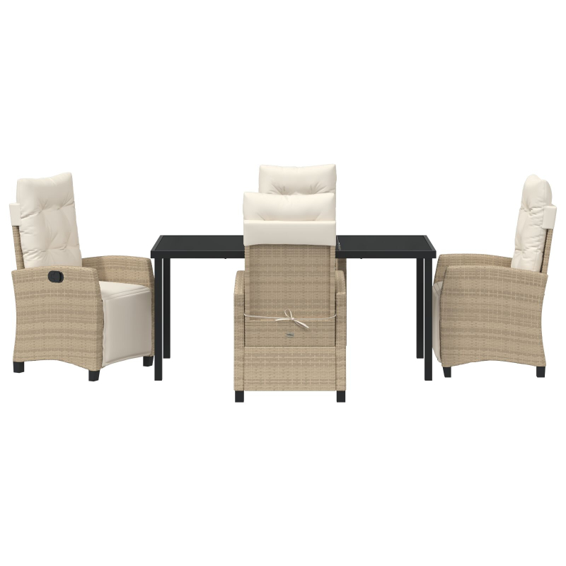 5-teiliges Garten-Essset in Beige, Poly-Rattan