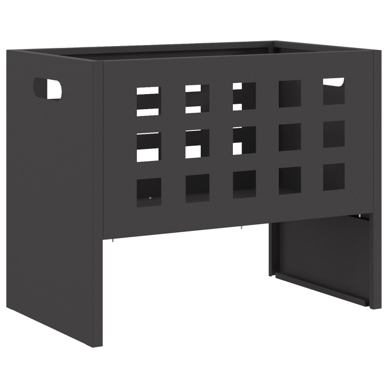 Feuerstelle Rechteckig Schwarz 50x30x40 cm Stahl