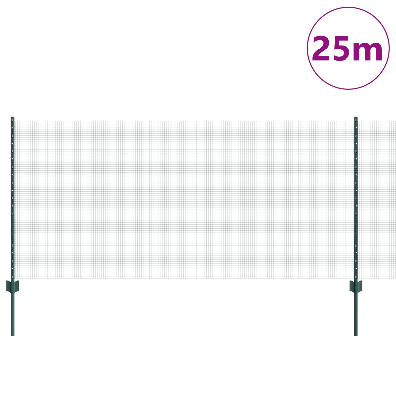 Gartenzaun Set Set aus 2 Grün Verzinkter Stahl 25 x 1 m