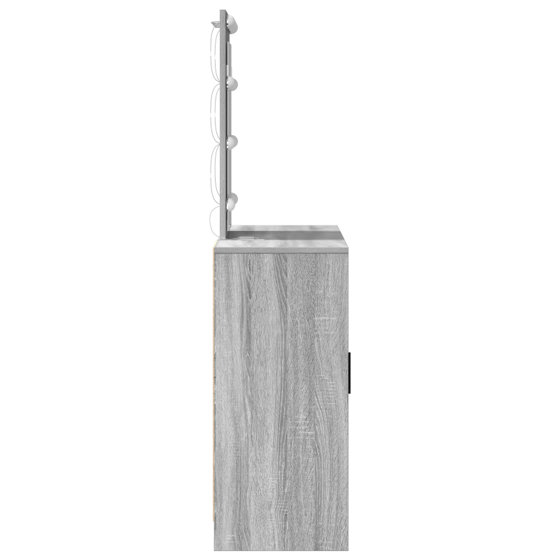 Schminktisch mit LED-Lichtern in Grau Sonoma, 102x33x135 cm