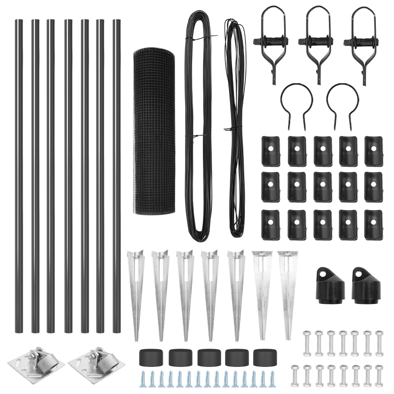 Graues Zaunpfosten Set 2er Set Grau Verzinkter Stahl 10 x 0.5 m