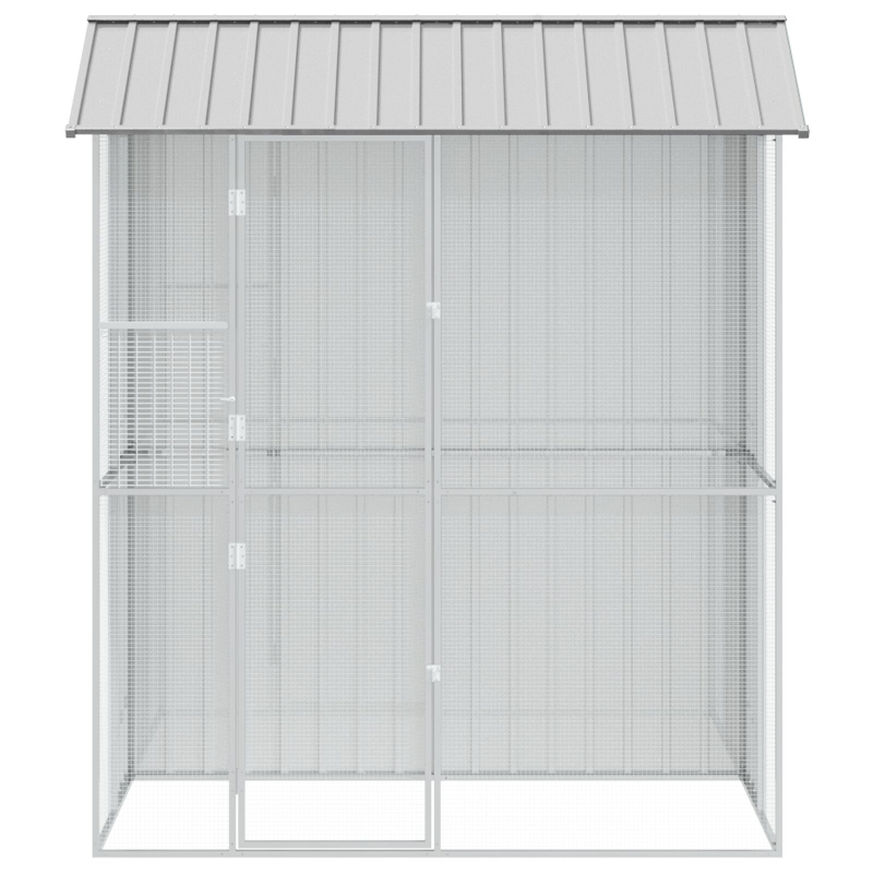 Vogelvoliere grau 215x110x247 cm Stahl