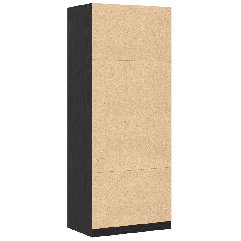 Kleiderschrank Schwarz Eiche 80x50x200 cm Holzwerkstoff