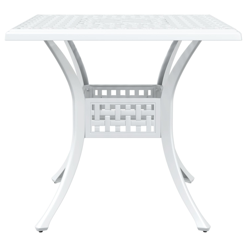 3-teiliges Garten Bistro Set Weiß aus Gusseisen