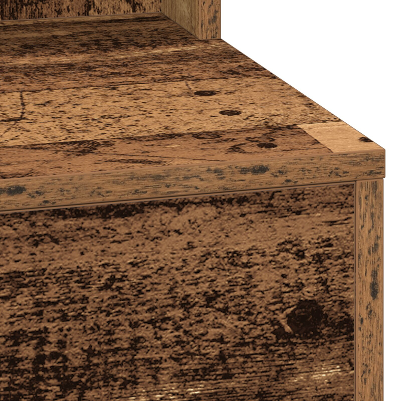 Schminktisch mit LED-Lichtern - Altes Holz, 50x41x135 cm
