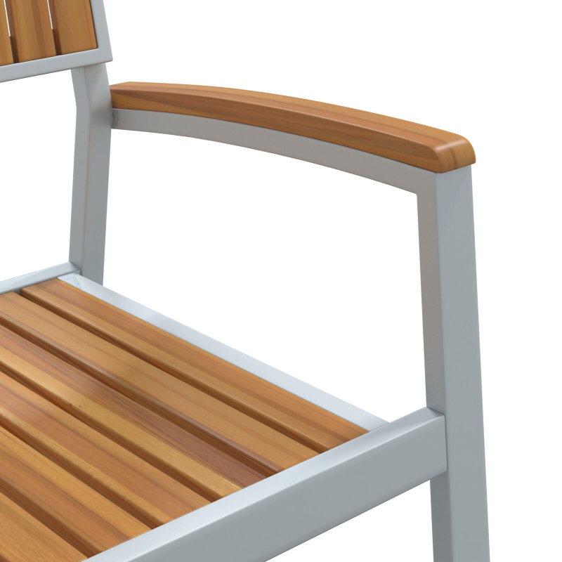 Garten Esszimmer Set 9 Teile Grau, Holzton Metall Langlebig