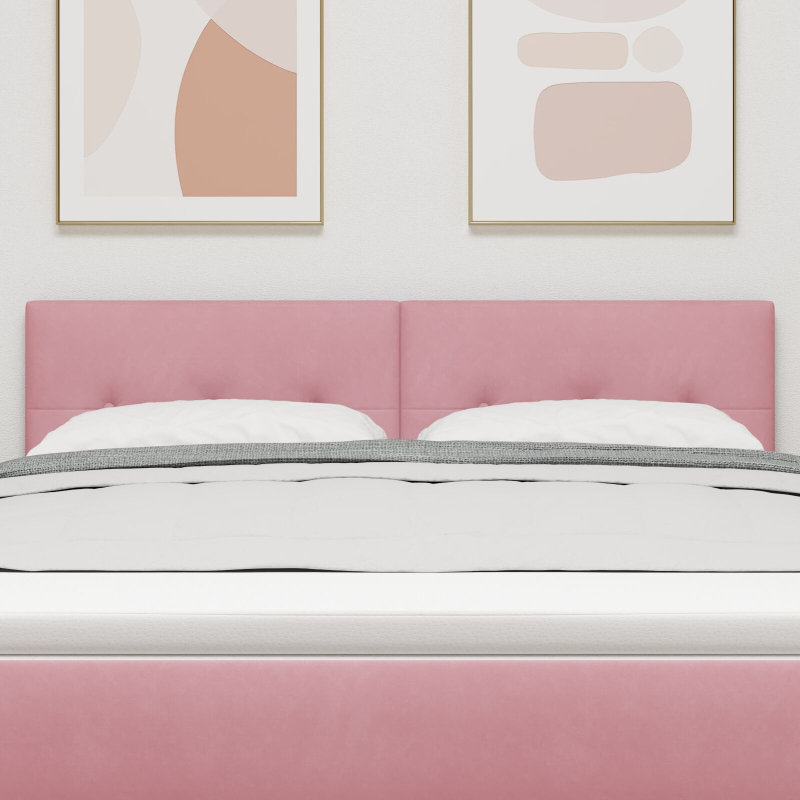 Kopfteil mit Knöpfen gepolstert Rosa 160 cm Samt