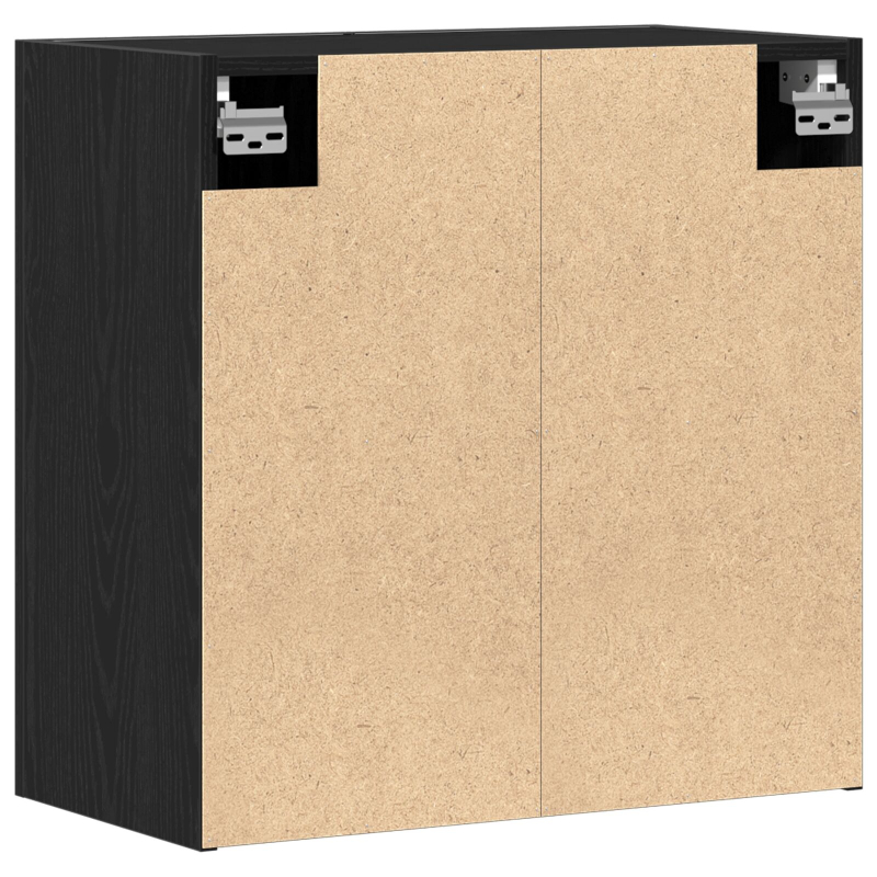Wandregal Schwarzes Eichenholz 60x31x60 cm Engineered Wood