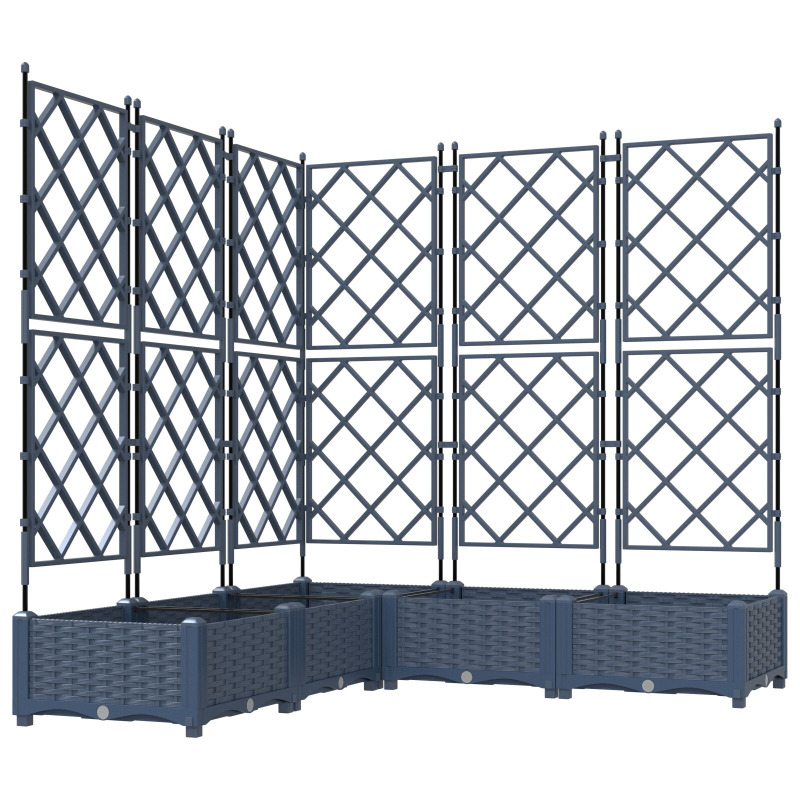 Gartenpflanzer mit Gitter 5 Stk Grau 120x120x125,5 cm