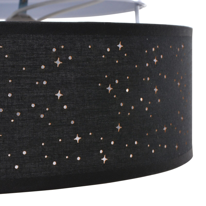 Deckenleuchten mit sternenähnlichem Lampenschirm Schwarz Ø 30 cm Stoff E27