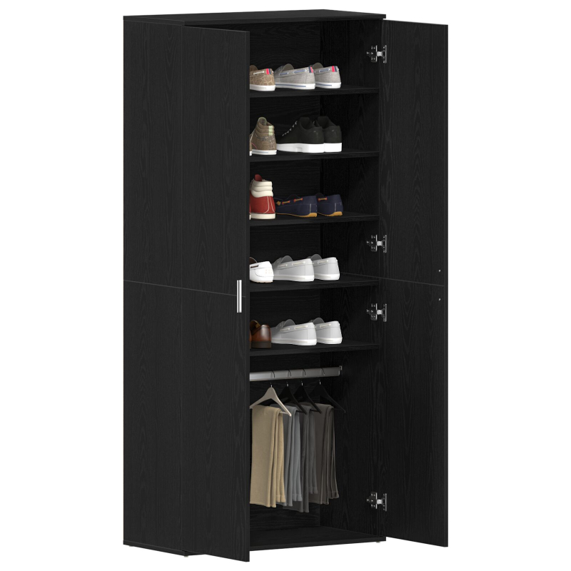Schuhschrank Schwarze Eiche 80x39x180 cm Holzwerkstoff