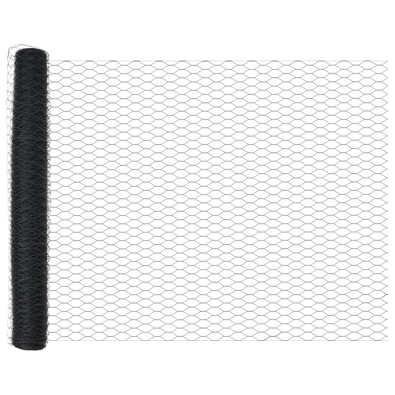 Zaunpfosten 22 Stück U-Channel Grau 120 cm Stahl, Sechseckzaun Grau 1.2x50 m Stahl