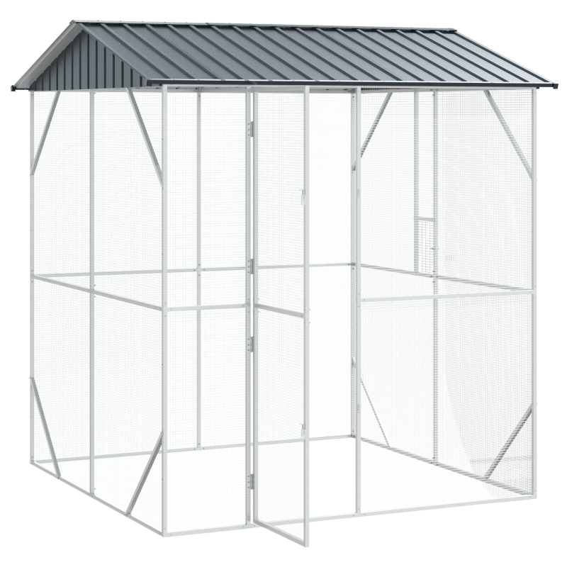 Vogelvoliere Anthrazit 210x227x247 cm Stahl