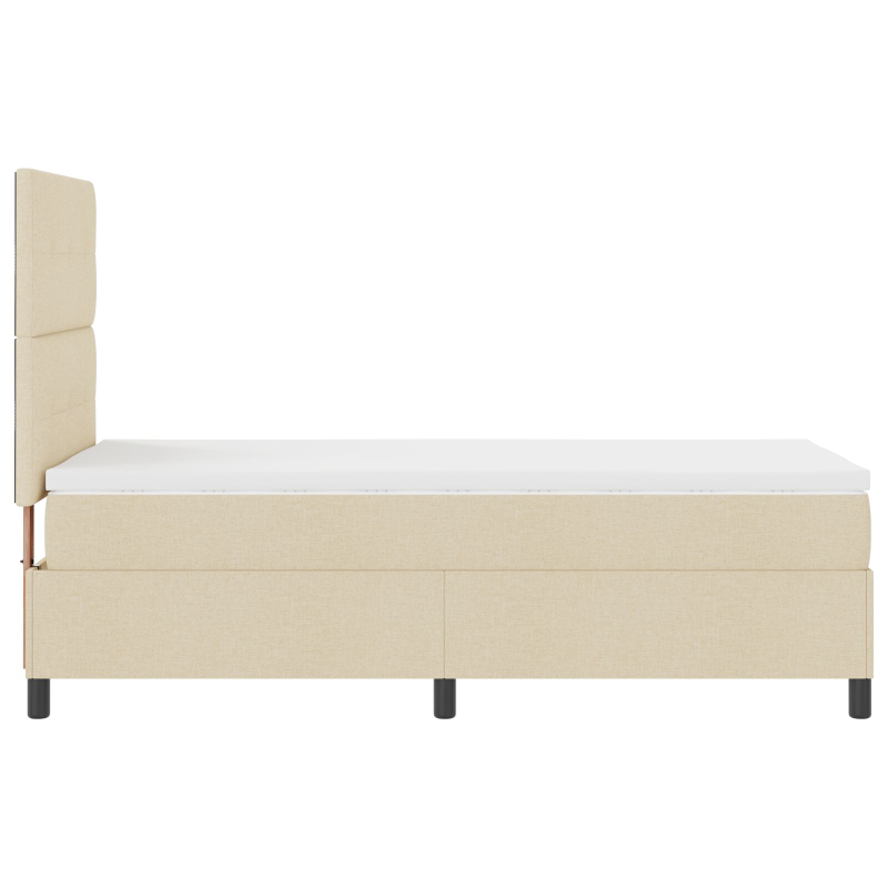 Beige Boxspringbett mit Matratze 90x200 cm aus Stoff