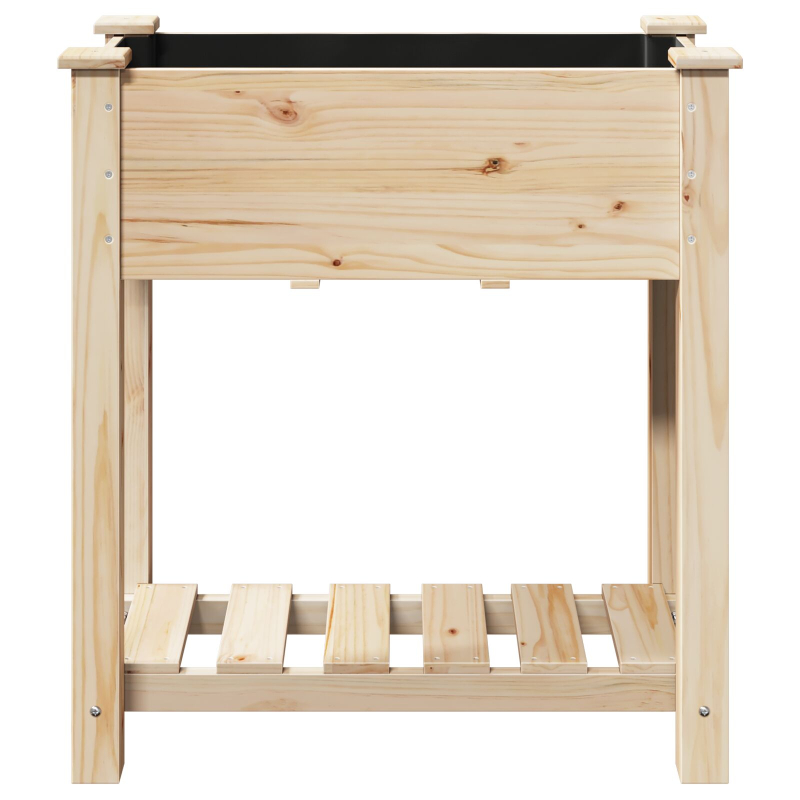 Gartenpflanzer mit Regal 71x37x76 cm aus solidem Kiefernholz