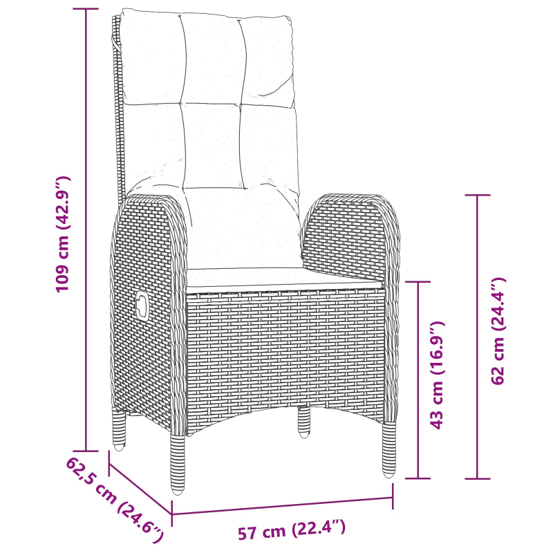 9-teiliges Garten-Ess-Set Schwarz Poly-Rattan
